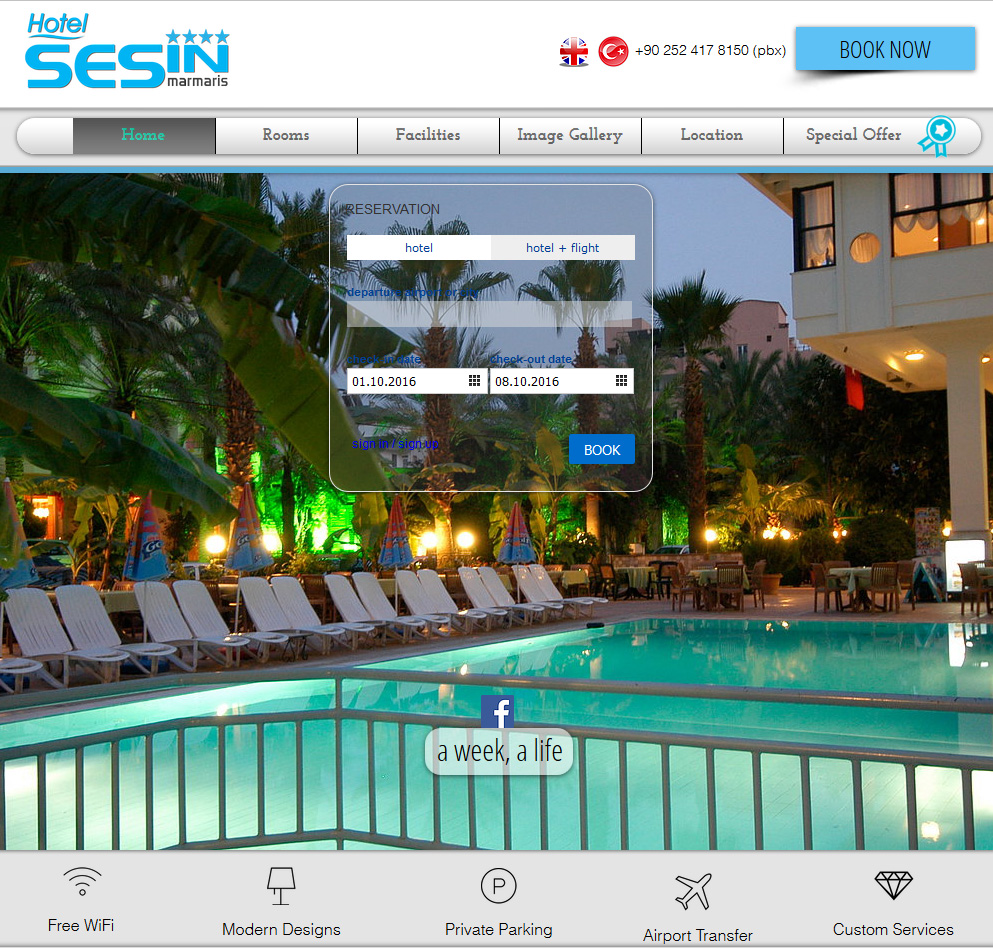 Sesin Hotel Web Sitesi